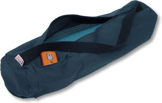 Premium Cotton Yoga Mat Bag with Shoulder Strap - Durable, Breathable and Lightweight Gym Bag to Carry the Standard or Extra Large Mat Sizes - Ideal for Yoga, Pilates & Fitness Equipment