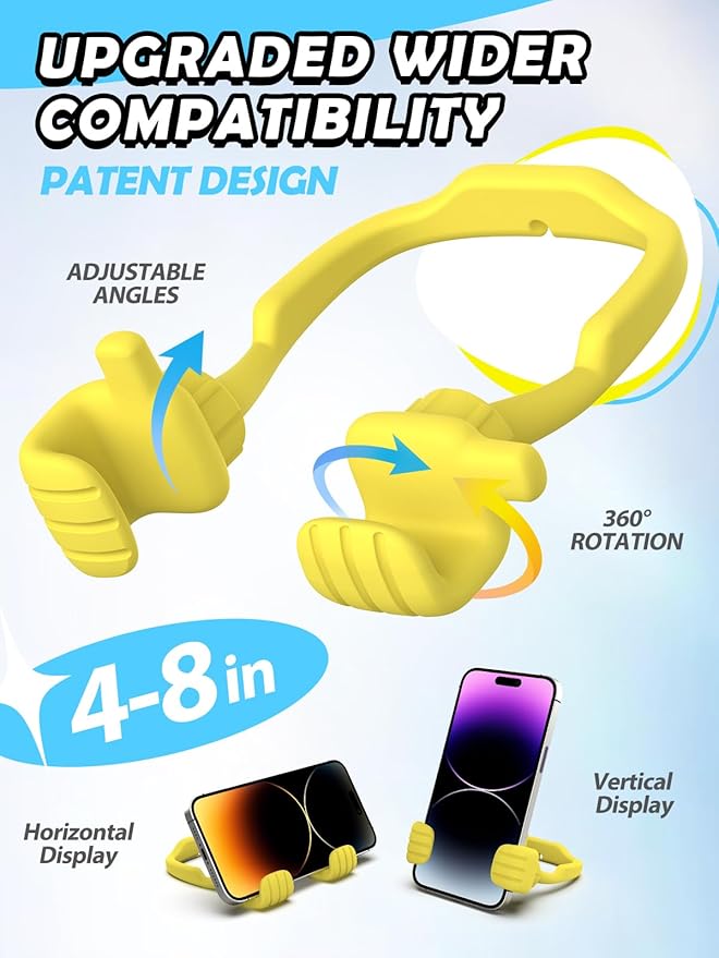 Gifts for Teens Girls Boys Valentines Kids Adults Cell Phone Stand: Upgrade Adjustable Thumbs Up Lazy Phone Holder for Desk Fun Birthday Gifts for Grandma Adults Husband from Wife Easter Gifts