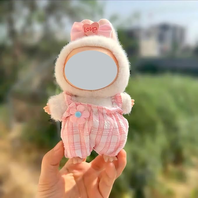 Cute Pink Clothes Outfits for Doll (NO Doll Included) ,15/17cm Doll's Clothes with Pink Bow Accessories