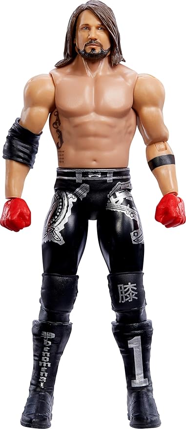 Mattel WWE Main Event Action Figure, Series #147 AJ Styles 6-inch Collectible with 10 Articulation Points & Life-Like Look