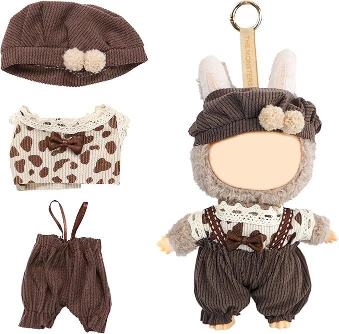 Coolcandy 17cm Doll Clothes for Doll, Fashionable Dolls Outfit with Accessories Suit, Stylish Adorable Dolls Clothes Set, Soft Fabric, Detailed Stitching(Doll Not Included)