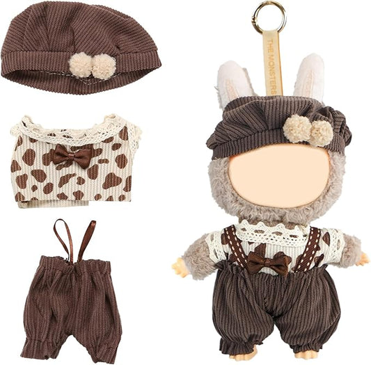 Coolcandy 17cm Doll Clothes for Doll, Fashionable Dolls Outfit with Accessories Suit, Stylish Adorable Dolls Clothes Set, Soft Fabric, Detailed Stitching(Doll Not Included)