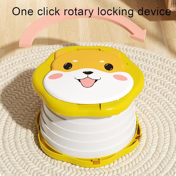 Portable Foldable Travel Potty Seat for Toddler, Training Toilet Seat Emergency Toilet for Car, Children Toilet with Splash Guard for Toddler Travel, Camping, Indoor and Outdoor Use Yellow
