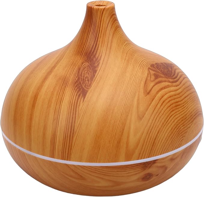 ZJchao Aromatherapy Diffuser Humidifier Silent Wood Grain USB Essential Oil Diffuser with Remote Control 550ml for Home Office Bedroom