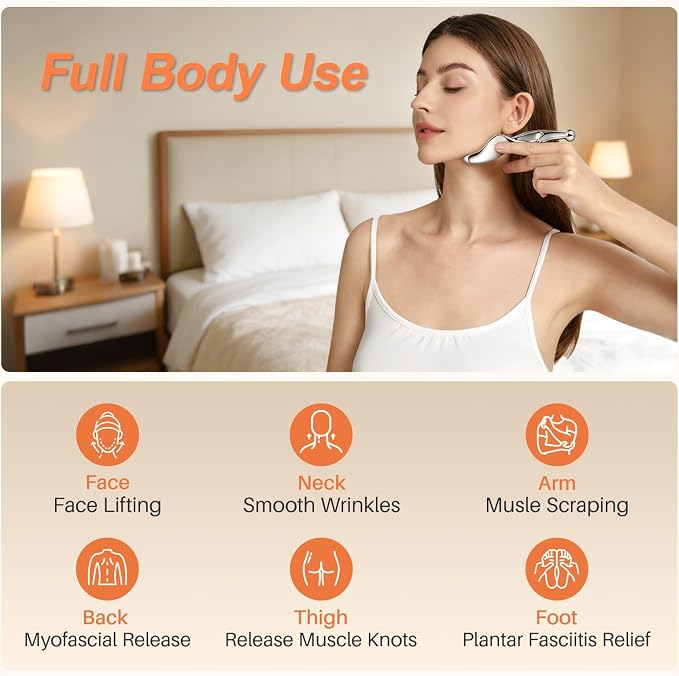 Pressure Point Massage Tool for Deep Tissue - Metal Muscle Scraper Gua Sha Tools for Fascia Release, Thumb Saver Acupressure Tool for Trigger Point & Pain Relief, Travel Pouch
