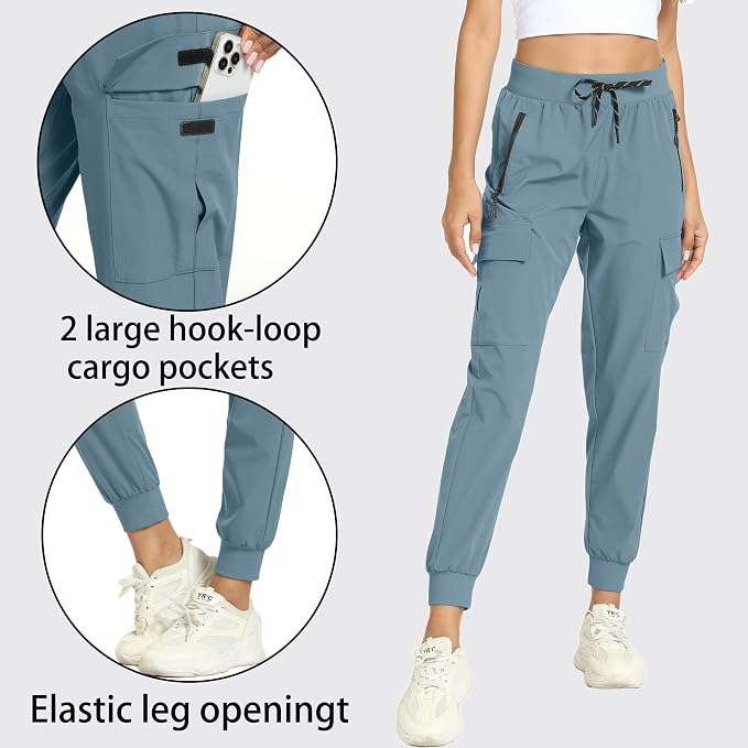 Women's Joggers Cargo Pants Lightweight Quick Dry Hiking Running Pants for Athletic Casual & Outdoor