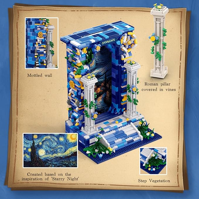 Micro Mini Starry Sky Gate Building Block Toys, Gifts for Children and Adults (1745 PCS)