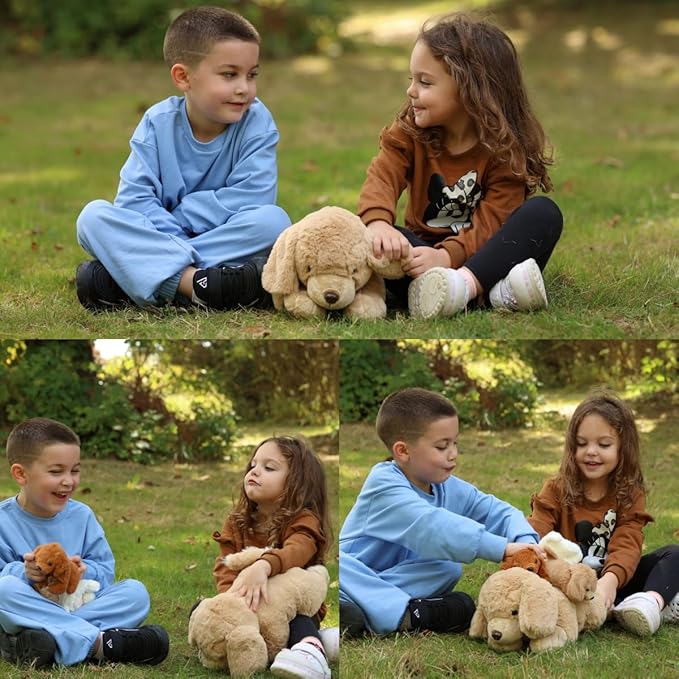 MaoGoLan 4pcs Golden Retriever Stuffed Animal with Babies Inside - 18" Mommy Dog Stuffed Animal with 3 Puppy Plushies, Soft Cute Stuffed Dog Plush Toys for Kids Girls Boys Gift