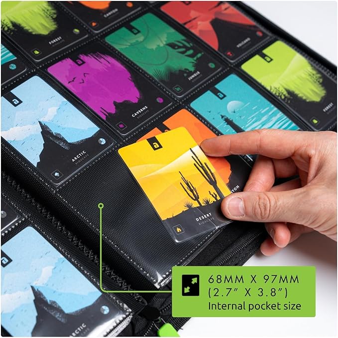 Vault X 12 Pocket Zip Binder, 480 Cards, Exo-Tec Material, 20 Side-Loading Pages (Red)