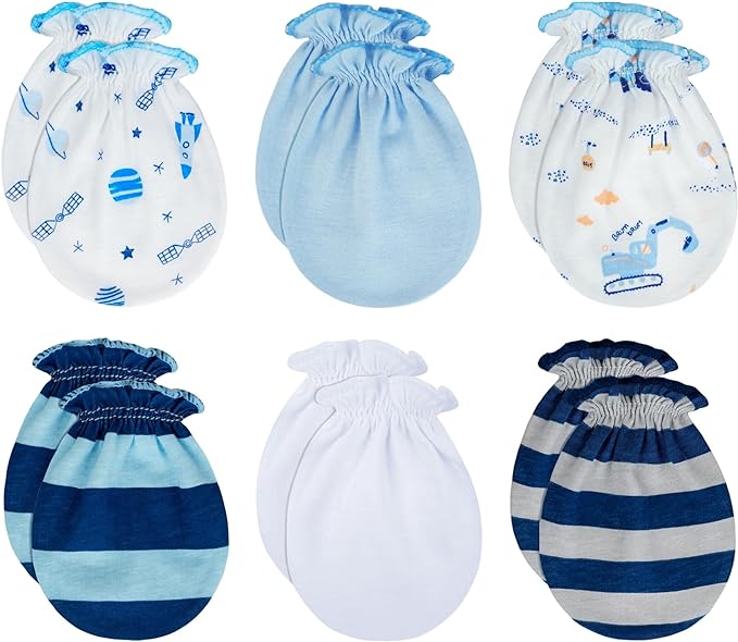 RATIVE Baby Mittens Newborn No Scratch Gloves, Organic Cotton Infant Mittens for Baby Boy & Girl, 0-6 Months