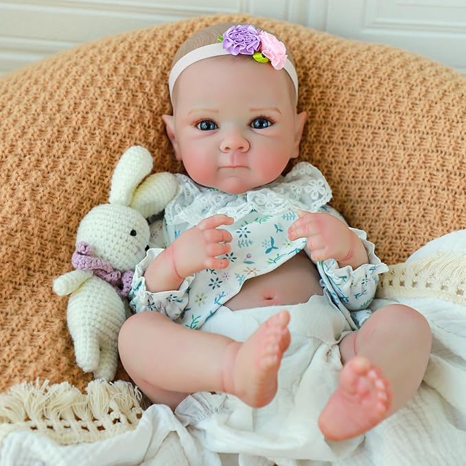 WOOROY Realistic Reborn Baby Dolls, 20 Inch Lifelike Newborn Baby Girl Doll with Full Body Vinyl, Real Life Baby Dolls with Accessories Gift Toys for Kids Age 3+