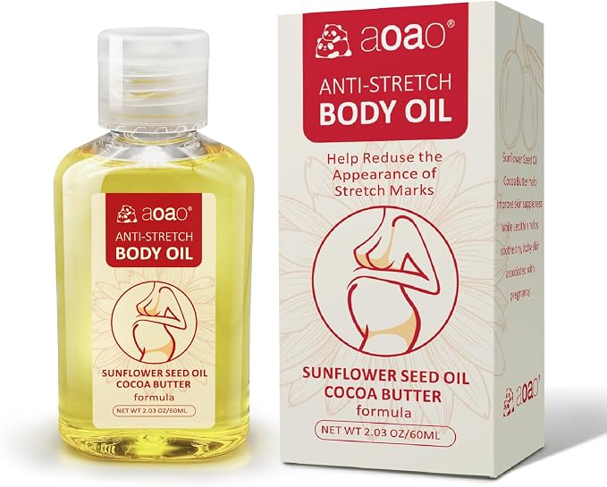 Stretch Mark Oil for Pregnancy Massages Body & Reduces Scar Appearance, Removes Stretch Mark Prevention, Prenatal & Postnatal Tummy Skin Care, Firming Skin Elasticity for Maternity, 2.03oz(1Pack)