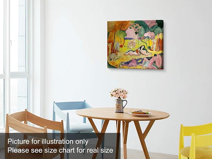 Niwo ART - Joy of Life, World's Most Famous Paintings Series, Canvas Wall Art Home Decor, Gallery Wrapped, Stretched, Framed Ready to Hang (20"x16"x3/4")