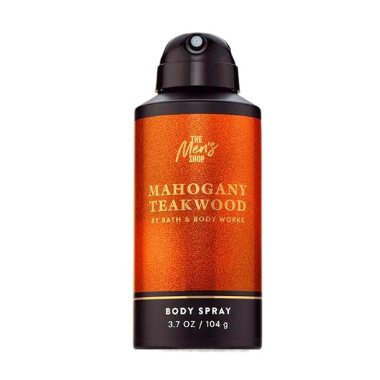 Bath & Body Works Body Spray for Men, Mahogany Teakwood Scent, Men’s Spray with Long-Lasting Personal Fragrance, Warm Woodsy & Masculine Scent, 3.7 oz - 1 Pack
