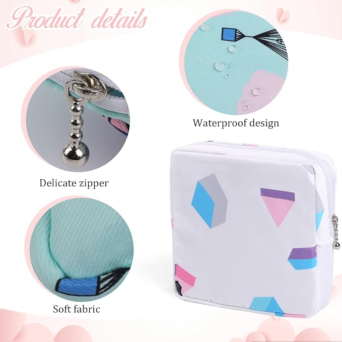 Vin Beauty 3pcs Period Bag,Period Pouch,Sanitary Napkin Storage Bag, Portable Reusable Menstrual Pads Bags,Tampon Storage Pouch for Women Teen Girls,pad Bag,Feminine Care,tampons Holder for Purse