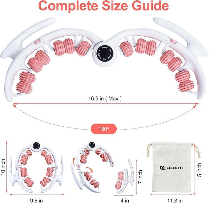 Cellulite Massager Roller for Legs, Thighs and Butt, Manual Anti Cellulite Massage Roller Tool, Deep Tissue Massage for Lymphatic Drainage Massage