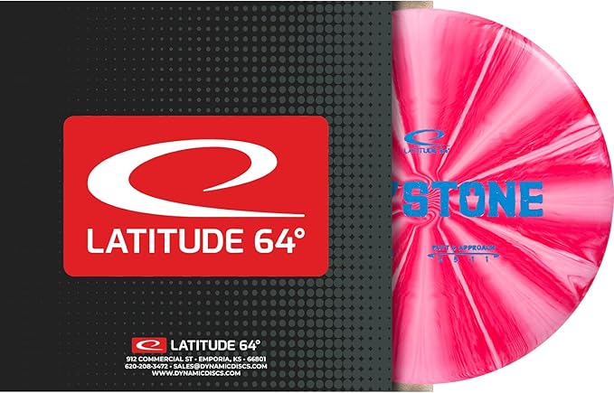 Latitude 64 Retro Burst Keystone Disc Golf Putter, Interactive Family Outdoor Games, Men and Women Frisbee Golf Putt & Approach Disc, 175g+, Stamp Shade of Disc Color & Burst Pattern May Vary
