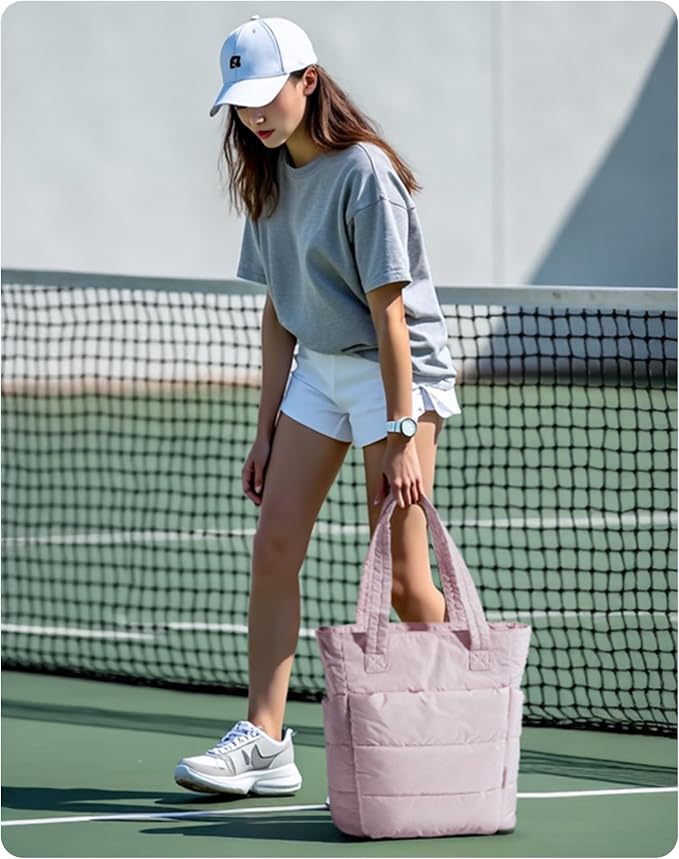 BAGSMART Tote Bag for Women, Lightweight Puffy Tote Bag with Compartments Shoulder Bag Handbag for Travel, Work, Gym | Lightweight