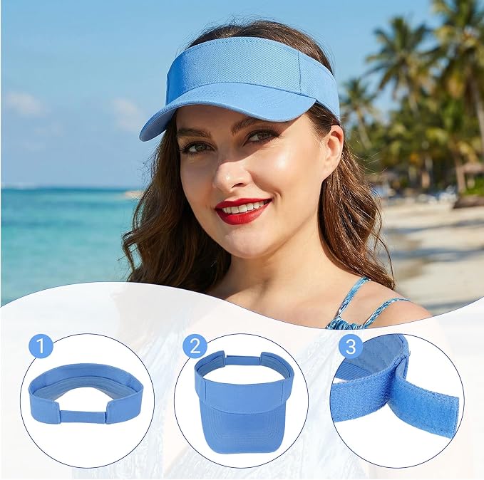 Topbuti Sports Sun Visor Hats for Women Men Adjustable Cotton Beach Baseball Tennis Golf Hat Caps UV Protection Visors