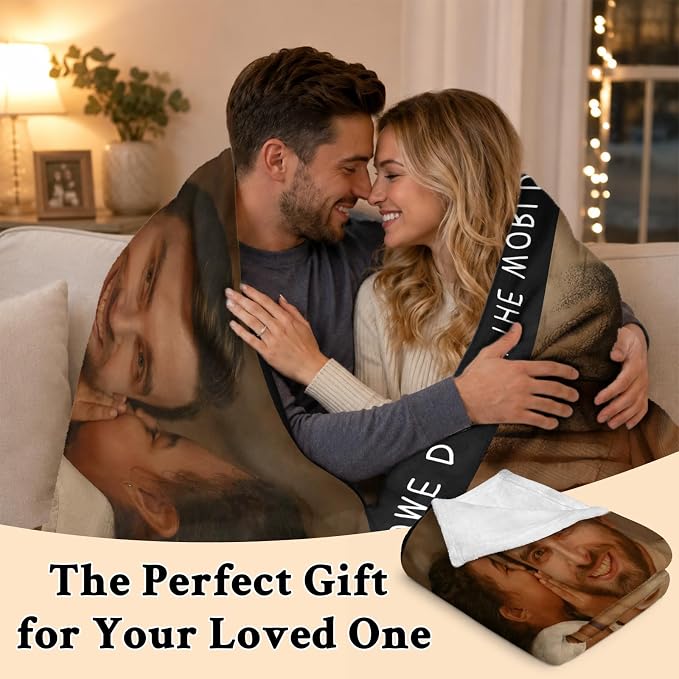 Fathers Day Birthday Gift for Dad Custom Blanket with 1 Photo & Text, Personalized Blankets with Picture to My Dad, HD Printing Customized Flannel Throw Blanket Gifts for Best Daddy Grandpa Ever