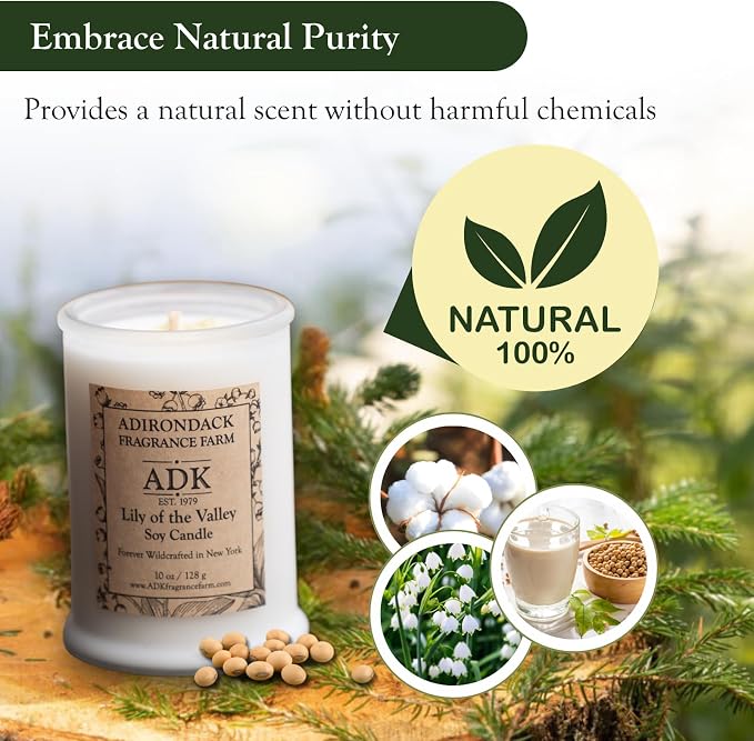 Adirondack Fragrance & Flavor Farm Lily of The Valley Scented Candle 4.5 Oz | Proudly Poured in The USA, Natural Aromatherapy Wax for Relaxation, Home Décor, Kitchen, Gift and Living Spaces