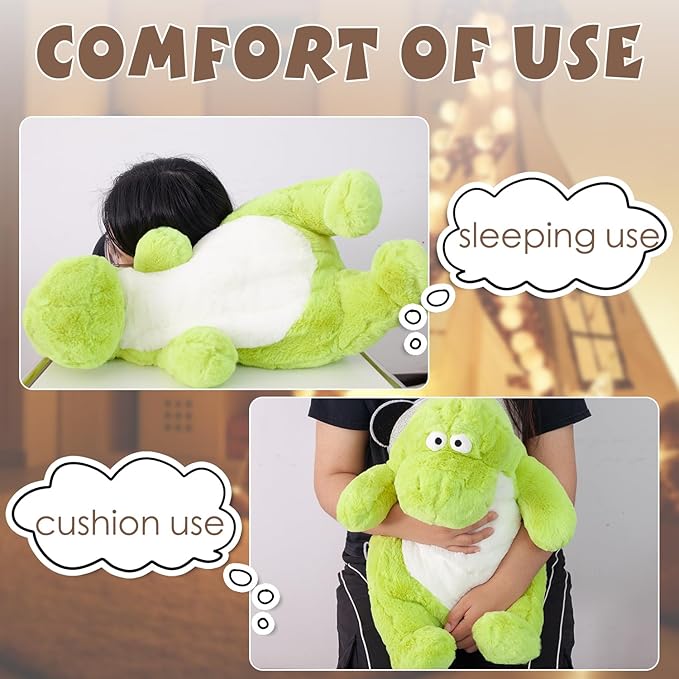 ARELUX Giant 22in Big Dinosaur Plush Large Stuffed Animal Hugging Pillow: Soft Jumbo Sleeping Body Warm Fluffy Pillow Adorable Chubby Plushie Toy Gifts for Boys Girls