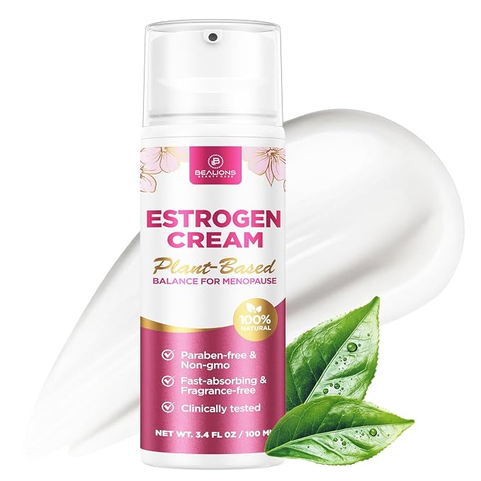 Bealions Estrogen Cream For Women Menopause Relief: Natural Phyto-estrogens Cream for Mature Skin - Hormone Balance & Skin Firmness - Gifts for Wife Mom Grandma