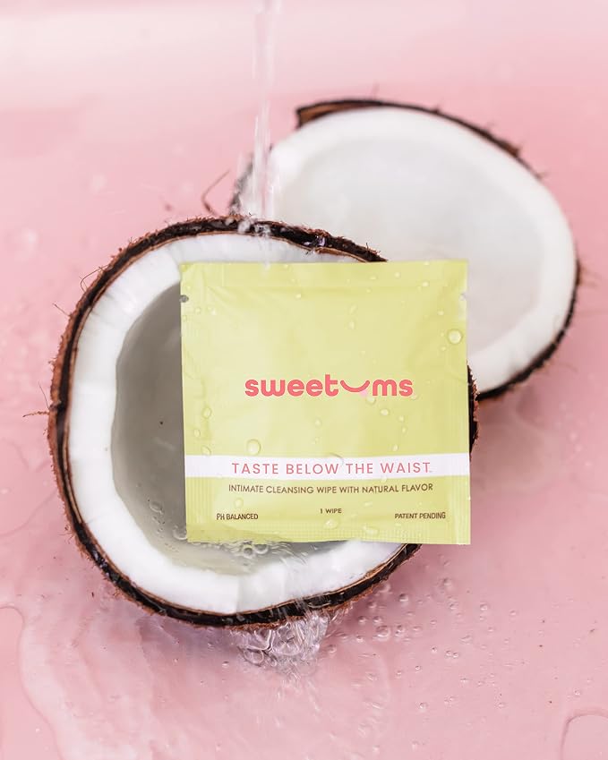 Sweetums Feminine Wipes For Women, Individually Wrapped - pH Balanced Flavored Intimate Wipes - Pack of 10 (Pina Colada)