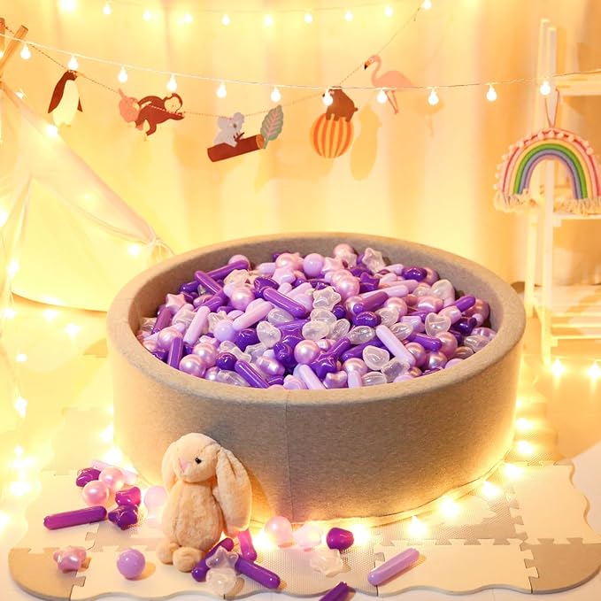 STARBOLO Ball Pit Balls for Toddlers - Macaron 200 Ball Pit Balls Crush Proof Plastic Toy Balls for Toddlers Ball Pits, Ball Pit Play Tent, Baby Pool Water Toys(Mixed Purple)