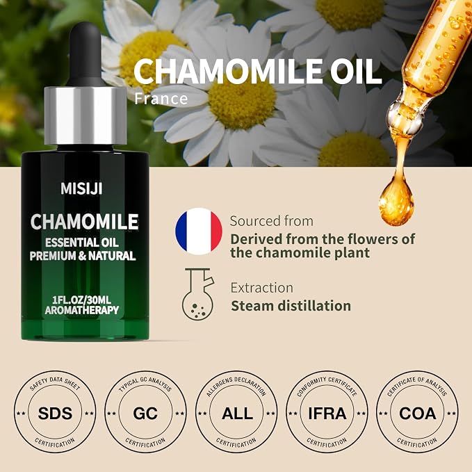 Hand Picking Chamomile Essential Oils-Essential Oils for Diffuser for Home,Diffuser Oils Scents for Aromatherapy,Laundry,Candle&Soap Making,Humidifiers 1 FL.OZ
