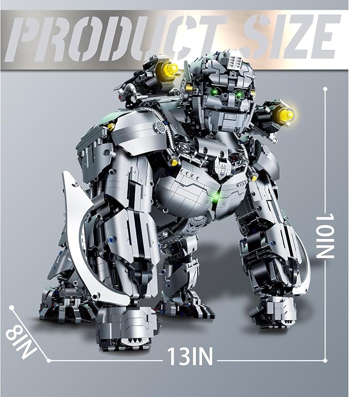 Transforming Robot Building Set for Adult, King Kong Robot Building Kit with Green Lignt, Transforming Toys for Boys. 4160pcs