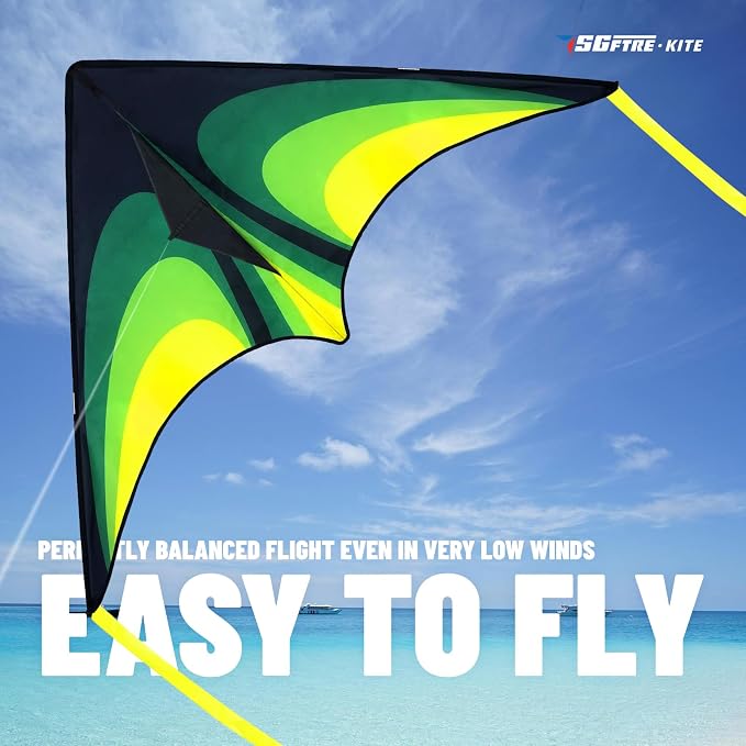 Delta Kite Set for Kids and Adults,Extremely Easy to Launch for Beginners, Perfect for Beaches and Parks,ites for Beach Trip Park Family Outdoor Games and Activities (Speed Triancle - G, 1)
