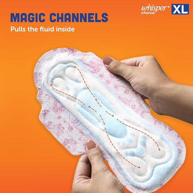 Whisper Choice Sanitary Pads for Women, XL 6 Napkins