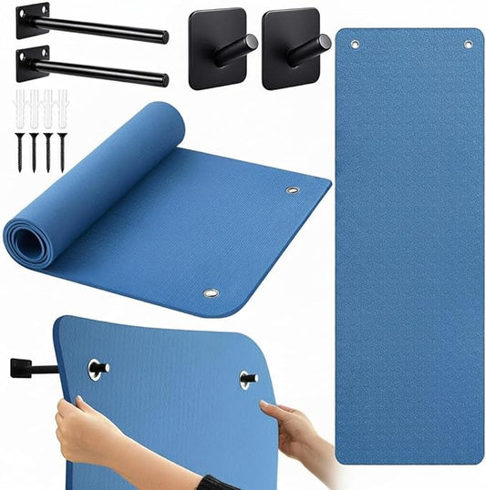 Briwooody Hanging Yoga Mat, Exercise Mat Non Slip Thick for Women and Men, Tear-resistant Fitness Pad with Reinforced Holes for Home Gym, Yoga, Pilates,stretching