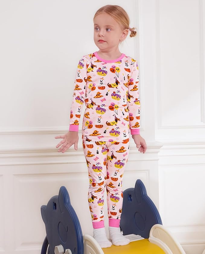 Bamboo Viscose Toddler Girls Kids Pajamas Unicorn Mermaid Pjs Long Sleeve Snug fit 12M-8Y 2pcs Soft Jammies