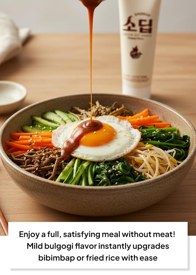 Korean Food Saudeep Bulgogi Sauce, Sweet & Savory, Mild Heat, 4.23oz KSauce | Korean-style sauce with sweet and savory umami flavor for rice, noodles, and vegetables