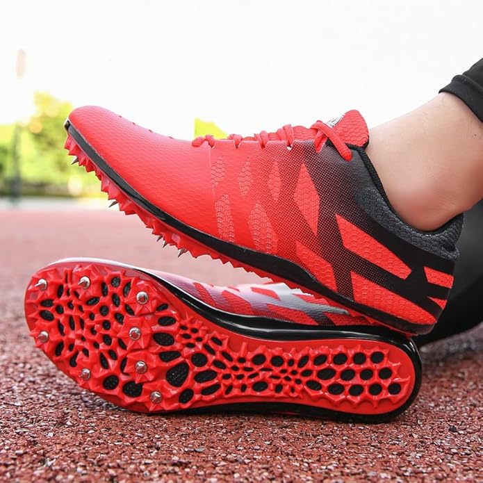 Men Women Kids Track and Field Shoes Professional 8 Spikes Running Racing Sneakers Breathable Lightweight Sprinting Shoes