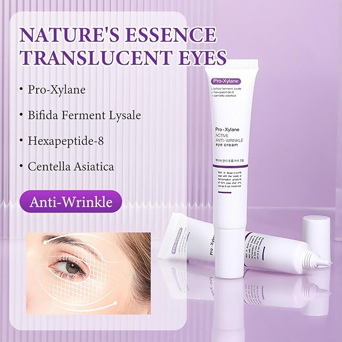 Under Eye Cream for Dark Circles and Puffiness – Pro-Xylane Eye Cream Anti Aging Hydrator to Smooth Fine Lines & Wrinkles, Refresh Tired Eyes, Lightweight Daily Eye Treatment 15g/0.5oz