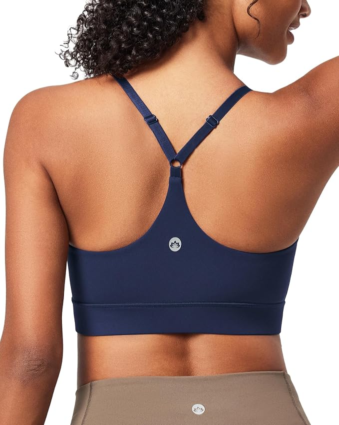 Heathyoga Sports Bras for Women Adjustable Strappy Sports Bra Y-Back Low Impact Racerback Workout Bra with Removable Pads