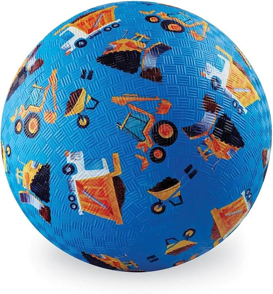 Crocodile Creek Playground Ball - Durable Rubber Ball for Kids Ages 3 and Up - Bouncy Inflatable Ball for Kickball, Indoor Games, and Outdoor Sports - PVC-Free - Construction - 5-inch Diameter
