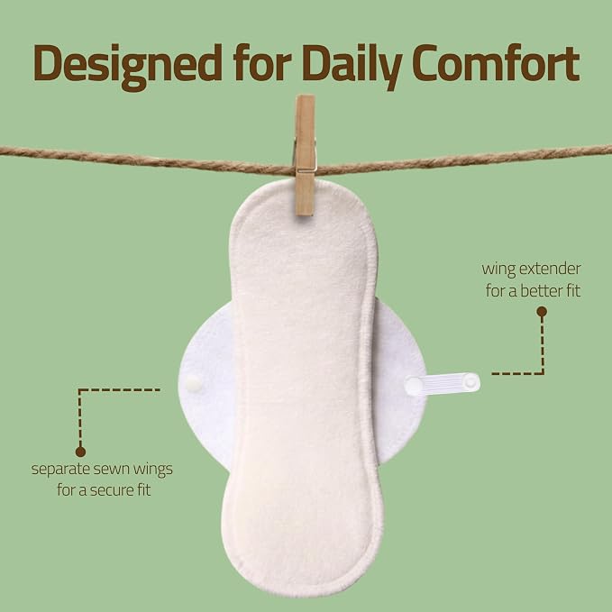 Made in EU - Ultra-Light Reusable Panty Liners (Small, 7-Pack) – High-Temp Washable Cloth Panty Liners for Women & Teens – Breathable Organic Viscose Keeps You Fresh & Dry for Daily Vaginal Discharge