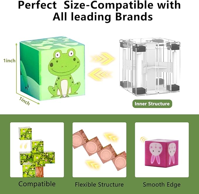 Magnetic Blocks,128 PCS Magnetic Building Blocks Tiles Stacking, STEM Montessori Stacking Toy for Toddlers Kids Ages 3+ Year Old Birthday Gifts
