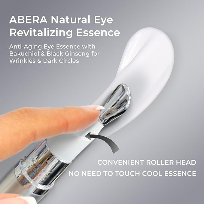 Abera Eye Revitalizing Essence, Anti-Aging Treatment with Bakuchiol and Black Ginseng, Dark Circles and Fine Lines – 0.51 fl oz