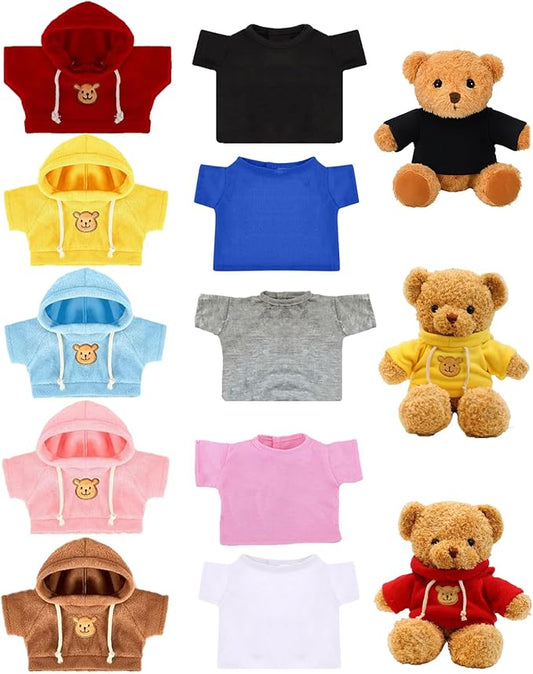 10 Pcs Build A Bear Clothes Set,Stuffed Animal Clothing for 14-18 Inch Plush Toys, Teddy Bear Outfits, Cute DIY Accessories for Plush Dolls