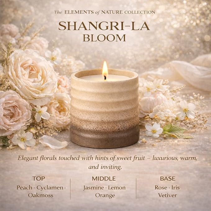 Shangri-La Retreat Scented Soy Candle – Decorative Gradient Ceramic Jar Candle, Non Toxic Aromatherapy Candle, Long Lasting Candle Gifts for Women, Home Decor