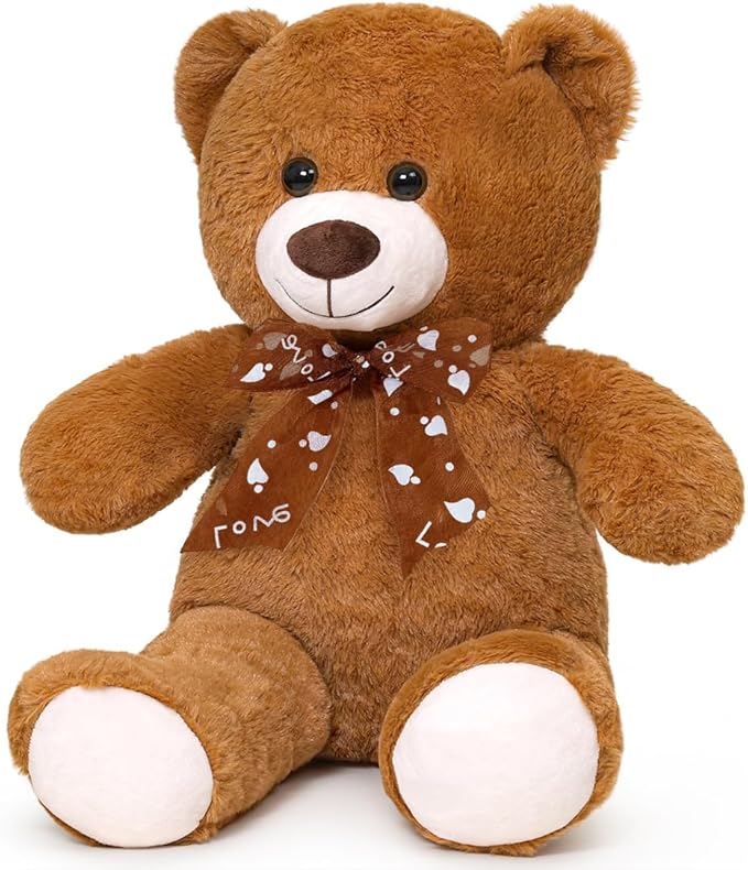 Teddy Bear Stuffed Animal 16'' Small Teddy Bear Plush Toy Gift for Valentine Christmas Birthday Dark Brown