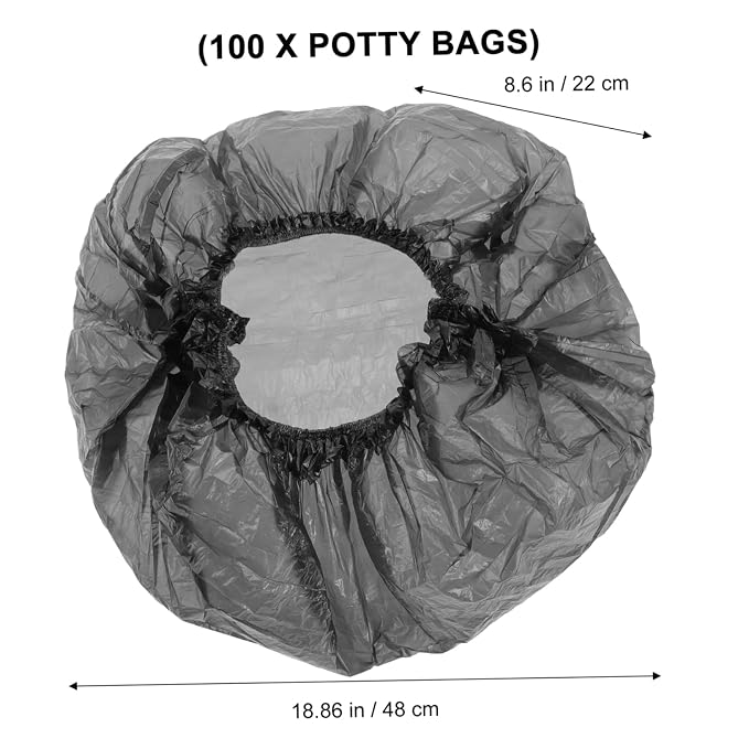 Elastic Potty Liners 100 Pack Disposable Baby Toilet Trash Bags for Travel Portable Plastic Potty Chair Liners Bathroom Training