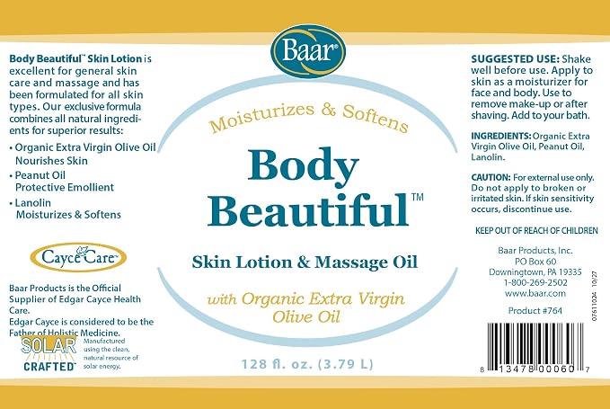 Body Beautiful Massage Oil and Skin Lotion Gallon