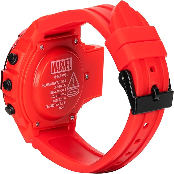 Marvel Spider-Man Flashlight Watch for Kids – Light-Up Fun with LCD Display, LED Flashlight, and Durable Silicone Band
