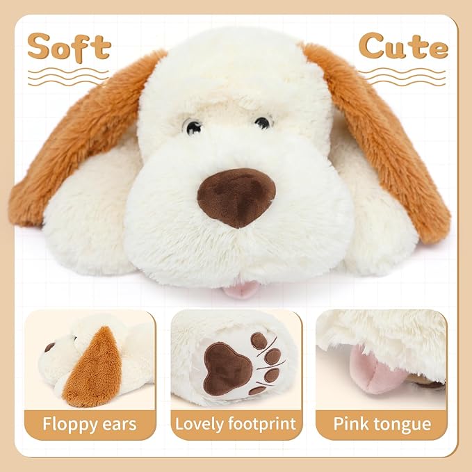 MorisMos Giant Dog Stuffed Animals, 31inch Large Dog Plush Soft Big Puppy Pillow Toy Gifts for Kids, Girls, Boys, White